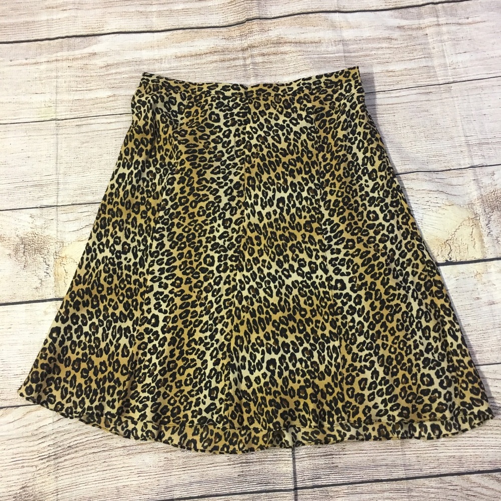😍 Michael Kors Animal Cheetah Print Flowy Midi Skirt Size 12